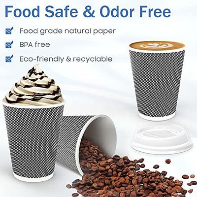 MRcup [80 Packs] 12oz Insulated Triple Wall Disposable Coffee Cups with Lids  and Straws, PerfectTouch Leakfree Anti-slip Anti-spill Togo Hot & Cold  Reusable Paper Cups, Black and White - Yahoo Shopping