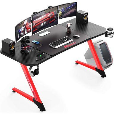 BOSSIN Ergonomic Gaming Desk Z-Shaped Office PC Computer Desk Gamer Tables  with Cup Holder and Headphone Hook - Red-55inch - Yahoo Shopping