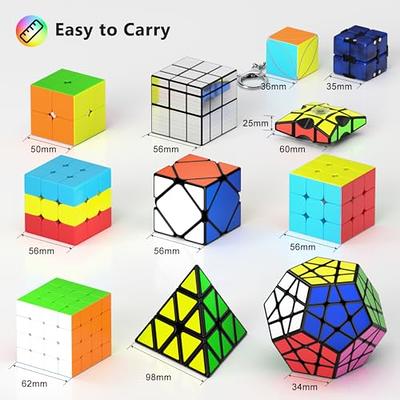 Magic Cube Set, Educational Speed Cubes 3 Pack of 2x2x2 3x3x3 Pyramid  Smooth Puzzle Cube