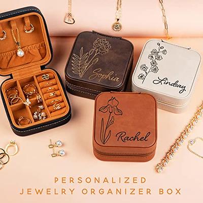 Personalized Travel Jewelry Case for Mom from Daughter, Jewelry Travel  Organizer  Custom Jewelry Box for Women w/Name & Birth Flower Month  (White) - Yahoo Shopping
