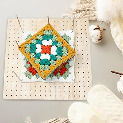 11.6 inches Bamboo Crochet Blocking Board with Pins, Granny Square  Handcrafted Wooden Blocking Mats for Knitting, Crochet Projects Kit Tool  Yarn