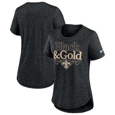 New Orleans Saints T Shirt - White Stripe - BLACK & GOLD SPORTS