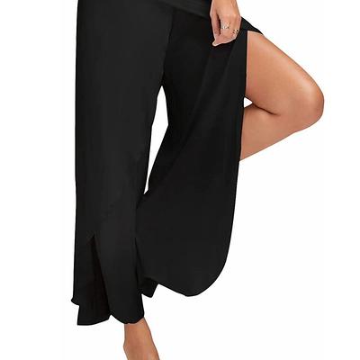 Y2k Solid Elastic Flare Leggings High Waist Wide Leg Yoga - Temu