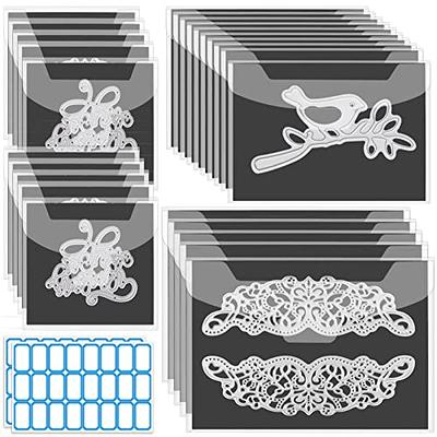 80 Pieces Clear Stamp and Die Storage Bags Plastic Scrapbooking Storage 4  Sizes Die Storage Pockets Die Cut Storage Resealable Die Cut Envelope with