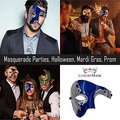 Blue And Silver Jester Mask Venetian Masquerade Mask