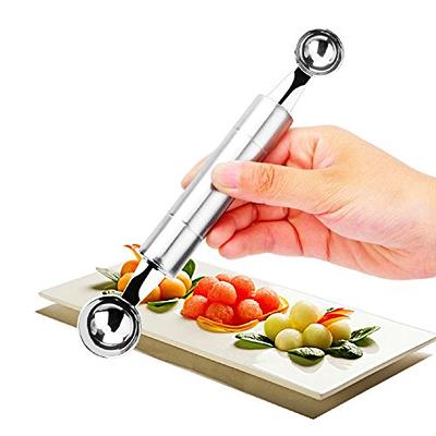 Double-ended Stainless Steel Fruit Spoon Melon Baller Ice Cream Scoop  Watermelon Spoon Fruit Ball Maker