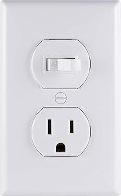 Cable Matters [ETL Listed] 3 Pack Grounded Outlet with ON Off Switch,  Single Outlet Switch ON Off/Plug Switch in Black