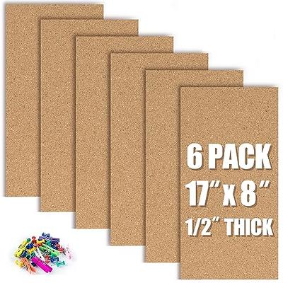 Hexagon Cork Board Tiles Self Adhesive, Pin Board Decoration, 4 Pack with 40 Push Pins, Brown