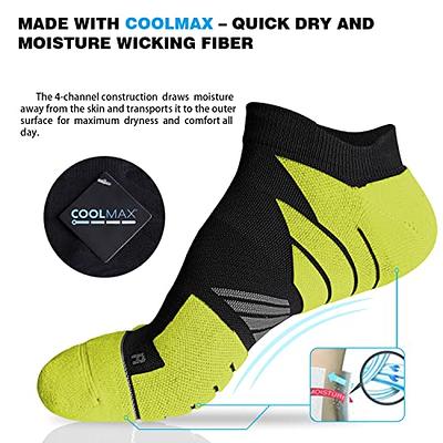 Hylaea Now Show Running Socks with Cushion Pad for Athletic Sport Tab  Coolmax Low Cut Socks Moisture Wicking, No Blister, Seamless, Anti-Odor  Blue Green Red X-Large - Yahoo Shopping