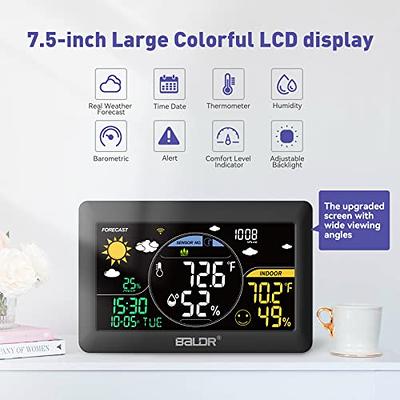 Home Wi-Fi Smart Weather Station Big 10 Color LCD and Outdoor Wireless  Sensors