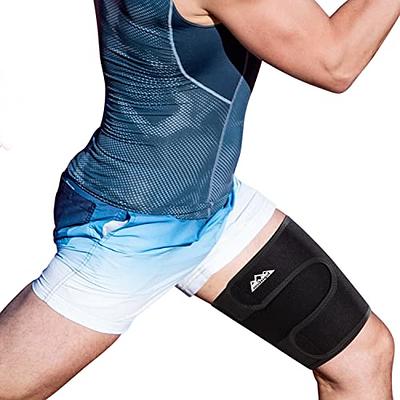 Thigh Compression Sleeve - Hamstring Compression Sleeve (Pair) for Quad &  Groin Pain Relief & Recovery - Thigh Brace & Wrap Great for Running &  Injury - Anti Slip Sleeves Men 