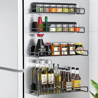 Spice Rack Wall Mounted, 4 Tiers Stackable Spice Pantry Organizers and Storage, Hanging No Drilling Spice Rack Organizer Storage for Kitchen Cabinet