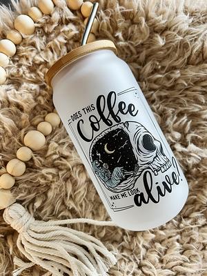 Cute Cow Beer Can Iced Coffee Glass Cup With Lid and Straw Glass