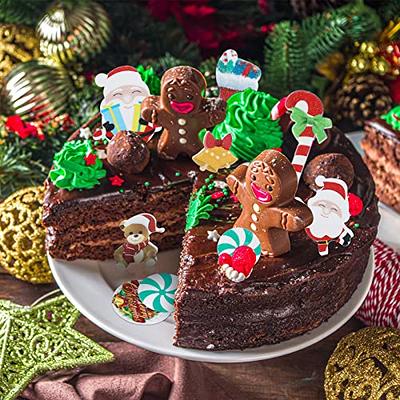 Christmas Charms Santa Snowman Tree Wreath Edible Dessert Toppers Cake –  CakeSupplyShop