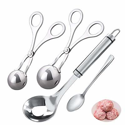 Meat Baller, Non-Stick Stainless Steel Meatball Maker tongs Dough Meatball  Scoop Ice Tongs Cookie Dough Scoop for Kitchen Tools