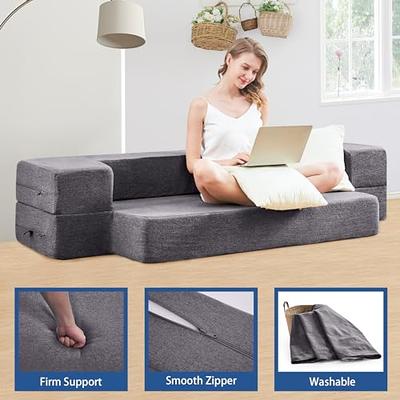 Convertible Memory Foam Futon Couch Sleeper Sofa Bed - Bed Bath