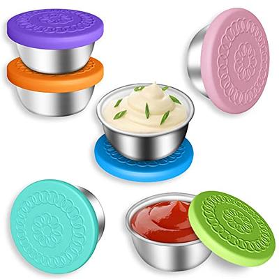Small Condiment Containers With Lids, Outside Salad Sauce Containers,  Stainless Steel Sauce Containers With Silicone Lids, Leak Proof, Reusable, Small  Dipping Sauce Cups With Lids - Temu