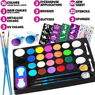 31 Pieces Face Stencils Kit, 17 Reusable Large Face Paint Stencils, 4 Small  Stick Paint Stencils and 10 Pieces Painting Brushes for Kids Face painting,  Tattoo Stencils, Holiday Halloween Makeup - Yahoo Shopping