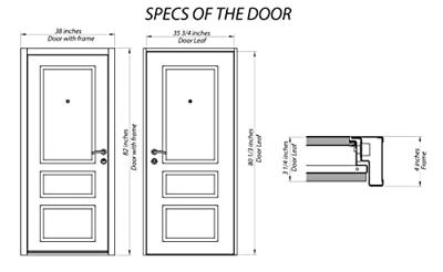 Stanley Doors 32 in. x 80 in. Neo-Deco Zinc Full Lite Painted White Left-Hand Inswing Steel Prehung Front Door, Prefinished White/Zinc Glass Caming