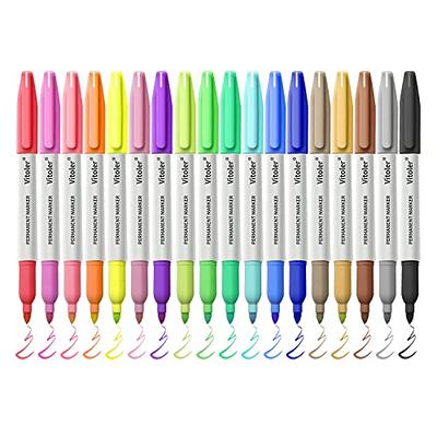 Hethrone Permanent Markers for Adult Coloring, 72 Assorted Colors Markers, Colored  Marker Pens Work on Plastic, Wood, Stone, Metal and Glass Multicolor