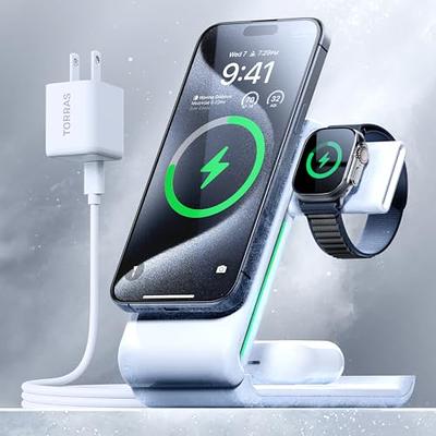 3in1 15W Wireless Charger Foldable Dock Stand For Apple Watch iPhone 15 Pro  14 X