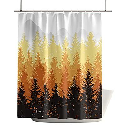 Forest Snow Mountain Shower Curtain for Bathroom with Hooks Waterproof  Decor