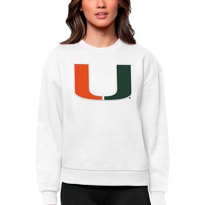 Women's Antigua White Miami Dolphins Victory Logo Pullover