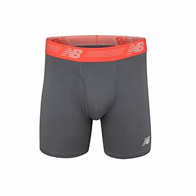 New Balance Men's 6 Boxer Brief Fly Front with Pouch, 3-Pack of 6