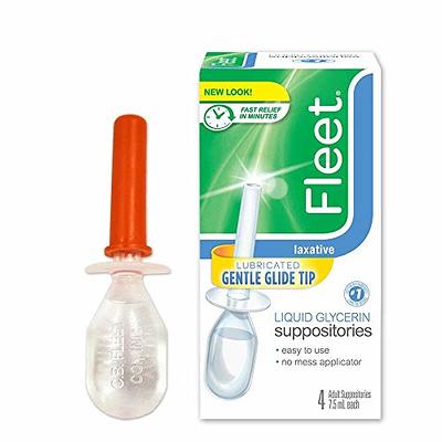 Fleet Suppositories, Liquid Glycerin, Laxative, Adult, 4 Pack - 4 pack, 7.5 ml suppositories