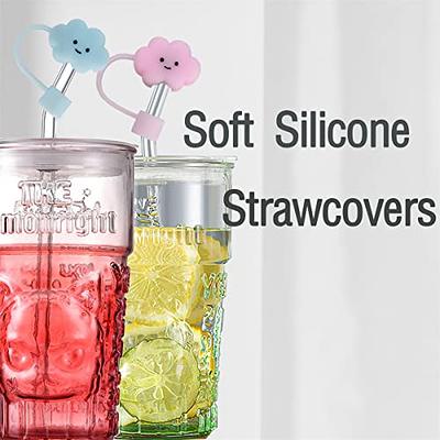 10mm Straw Cover, 3pcs Straw Covers Cap for Stanley Cup 40 oz 30 oz Food Grade Silicone Simle Face Flower Straw Topper Straw Tips Cover Protector