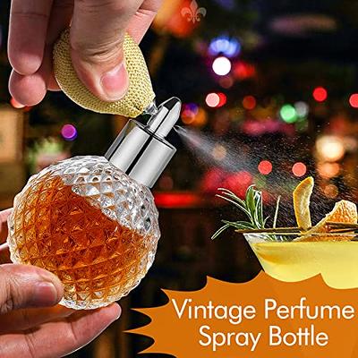 Empty Perfume Atomizer Refillable Glass Spray Perfume Bottle, Travel Cologne Bottle Portable, 2 Pack Gold &Silver 30ml Clear Vintage Essential Oil