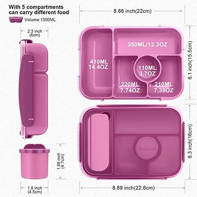 Amathley Lunch Box Kids,Bento Box Adult Lunch Box,Lunch Containers for  Adults/Kids/Toddler,1300ML-4 Compartment Bento Lunch Box,Microwave &  Dishwasher