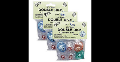 Koplow Games 10-Sided Double Dice Set, 6 per Pack, 3 Packs