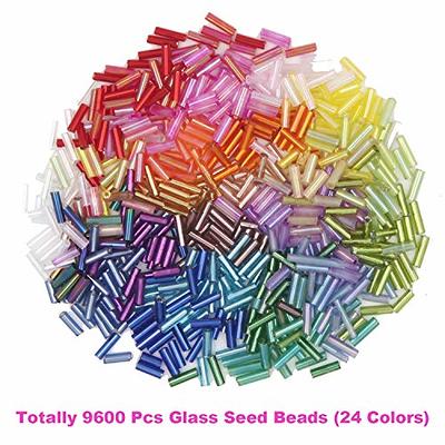 Quefe QUEFE 9600pcs 4mm Glass Seed Beads Kit for Jewelry Making