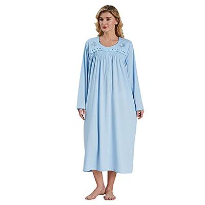 Keyocean Nightgowns for Women, Soft Comfortable 100% Cotton Long Sleeves  Ladies Nightdress, Medium Green, Small : : Clothing, Shoes &  Accessories