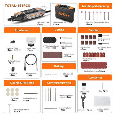 Rotary Tool with Flex Shaft, 135W Power Variable Speed