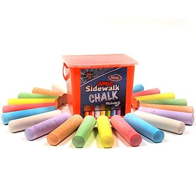 Kedudes Non-Toxic Dustless Chalk with Eraser (48 Pack) | 24 Colored Chalk + 24 White Chalkboard Chalk | for Teachers, Sidewalk Chalk for Kids