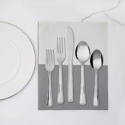 RiverRidge Home Beaded 46 Piece Monogrammed Flatware Set, Letter A