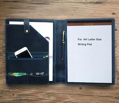 Organizer for women, personalised leather portfolio, document