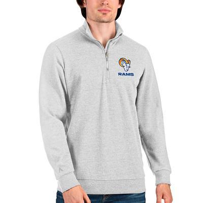 Men's Antigua Heather Gray Los Angeles Rams Victory Pullover Hoodie