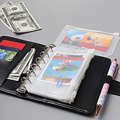 A7 Binder Wallet with Zipper Envelopes - Mini Money Organizer for Saving,  Budget Cash Envelope System, Ring Binder with Pockets, Sheets and Stickers