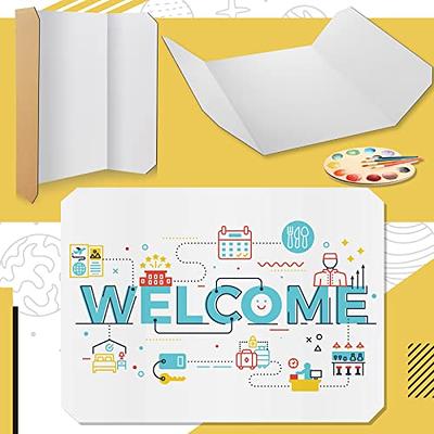 10 Pack Presentation Board Trifold Poster Board Tri Fold Display Board  Foldable Project Paperboard with 10 Sheets Letter Sticker 3 Rolls of Double