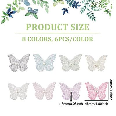 30PCS organza butterfly appliques Sewing Butterflies Embellishments Wedding