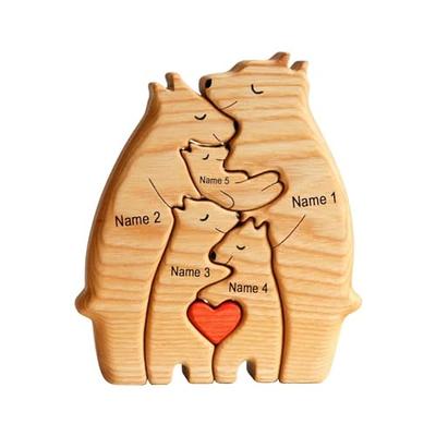 Personalized Wooden Bear Puzzle, Customized Bear Wooden Art Puzzle