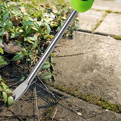 Jiozermi 1 Pieces Hand Weed Puller Tool, Stainless Steel Pronged