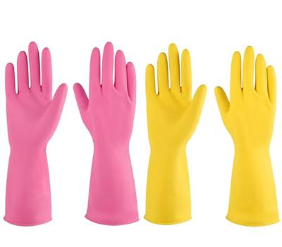 IUCGE Rubber Dishwashing Gloves 3 Pairs For kitchen,Cleaning Washing Dish Gloves Long For Household Reuseable durable