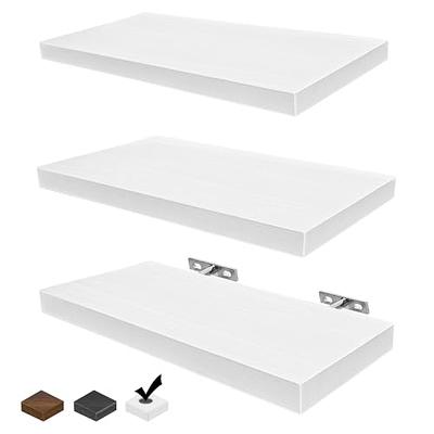 Floating Corner Shelves Set of 3, Wall Mounted Storage Shelf PVC with White  Finish for Bedroom, Living Room, Bathroom, Display Shelf for Small Plant