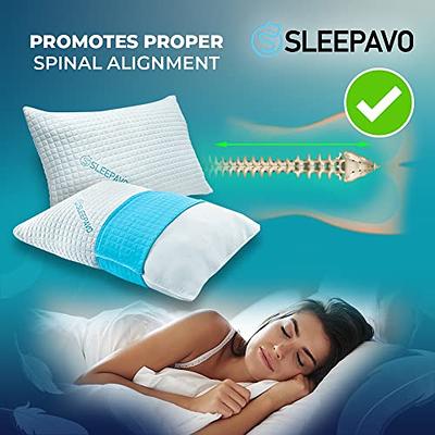 4R Pillows Queen Size Set of 2 - Cooling Shredded Memory Foam Pillow - Firm  and Soft Adjustable Bed Pillow for Sleeping - Back/Stomach/Side Sleeper