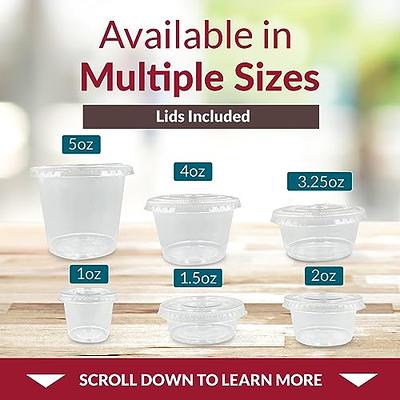 Reli. 2 oz Small Containers with Lids (250 Sets), Jello Shot Cups with  Lids, Clear Plastic Condiment Containers with Lids, Portion Cups with  Lids, Sauce Cups, Souffle Cups, Stackable