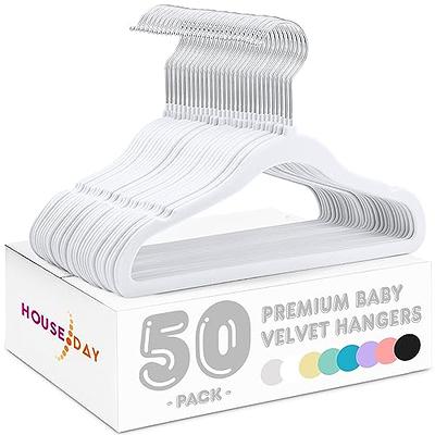 HOUSE DAY Velvet Baby Hangers 50 Pack, Premium Children's Hangers for Baby,  Infant & Toddler Clothes